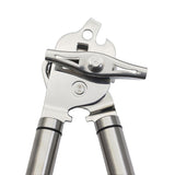 3 in 1 Thickened 304 Stainless Steel Manual Powerful Multifunctional Bottle Opener, Silver + Black Stripe