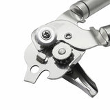 3 in 1 Thickened 304 Stainless Steel Manual Powerful Multifunctional Bottle Opener, Silver + Black Stripe