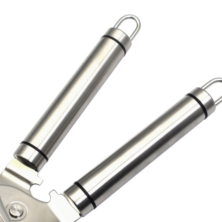 3 in 1 Thickened 304 Stainless Steel Manual Powerful Multifunctional Bottle Opener, Silver + Black Stripe