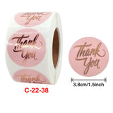 2 PCS Water Pink Hot Stamping Thank You Sticker Envelope Gift Decoration, C-22-38, C-23-38
