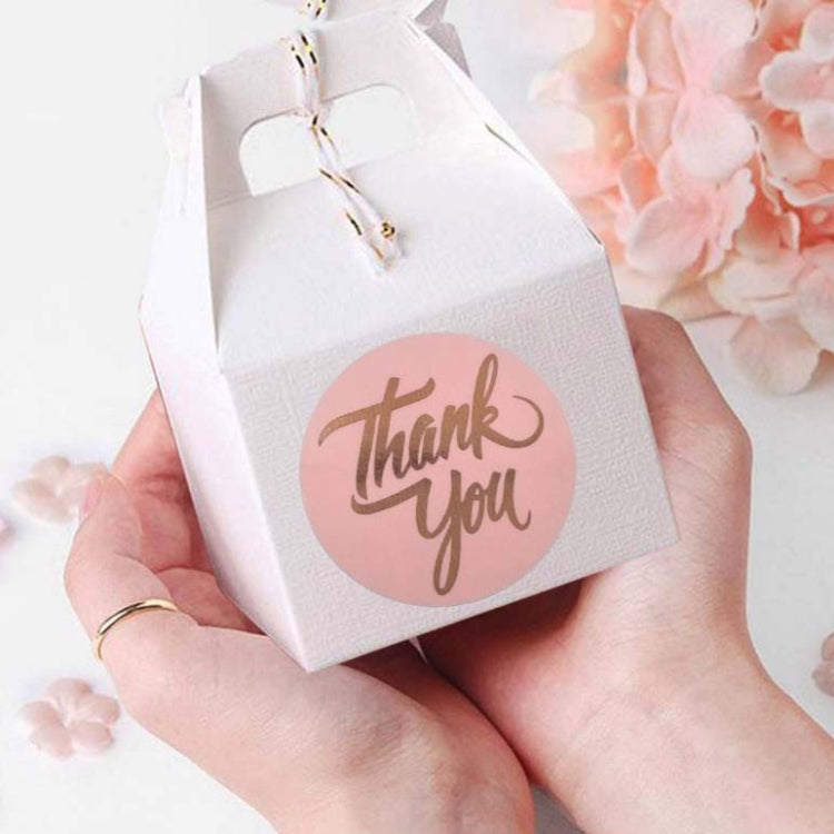 2 PCS Water Pink Hot Stamping Thank You Sticker Envelope Gift Decoration, C-22-38, C-23-38