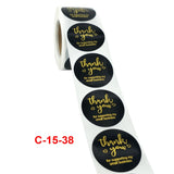 2 PCS Roll Dyeing Hot Stamping Thank You Sticker Label, 3.8cm / 1.5inch