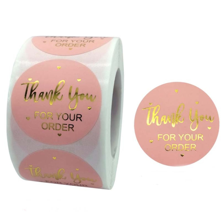 Roll Pink Hot Stamping Thank You Sticker Self-Adhesive Film Sticker Envelope/Holiday Gift Decoration, C-06-38, C-07-38, C-08-38, C-09-38