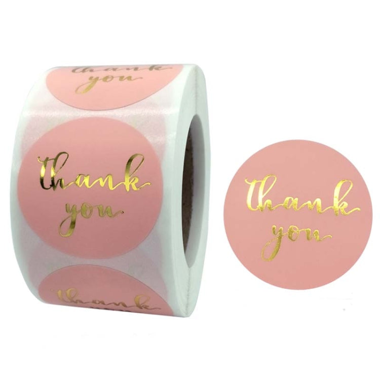 Roll Pink Hot Stamping Thank You Sticker Self-Adhesive Film Sticker Envelope/Holiday Gift Decoration, C-06-38, C-07-38, C-08-38, C-09-38