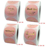 Roll Pink Hot Stamping Thank You Sticker Self-Adhesive Film Sticker Envelope/Holiday Gift Decoration, C-06-38, C-07-38, C-08-38, C-09-38