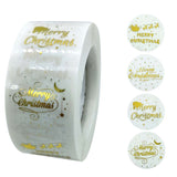 3 PCS Roll TransparentHot Gold Stickers Christmas Stickers Holiday Gift Stickers, K-21-25, K-25-25 K-25-25 K-25-25