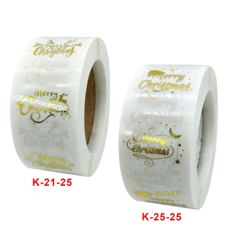 3 PCS Roll TransparentHot Gold Stickers Christmas Stickers Holiday Gift Stickers, K-21-25, K-25-25