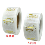 3 PCS Roll TransparentHot Gold Stickers Christmas Stickers Holiday Gift Stickers, K-21-25, K-25-25