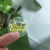 3 PCS Roll TransparentHot Gold Stickers Christmas Stickers Holiday Gift Stickers, K-21-25, K-25-25