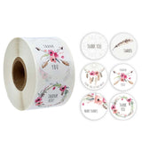 Roll Flower Thank You Sticker Birthday Party Wedding Decoration, A-13, A-14, A-15, A-16