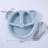 3 PCS/Set Baby Bowl+Spoon+Fork Feeding Food Tableware Cartoon Bear Kids Dishes Eating Dinnerware