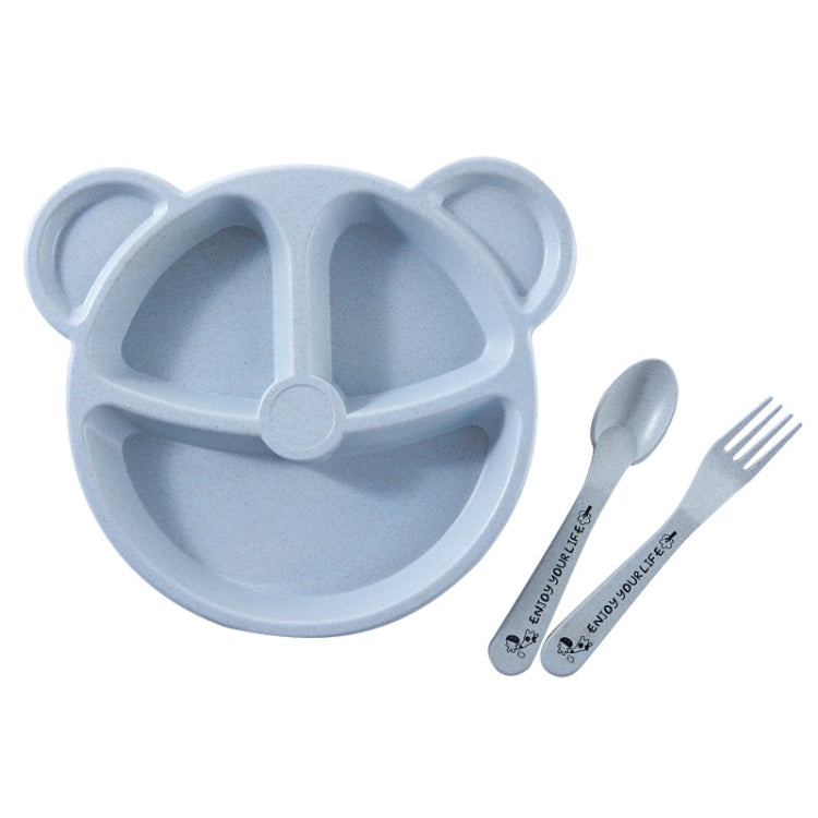 3 PCS/Set Baby Bowl+Spoon+Fork Feeding Food Tableware Cartoon Bear Kids Dishes Eating Dinnerware