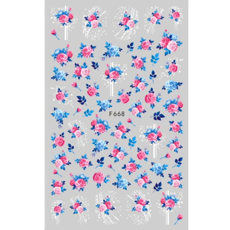 10pcs 3D Adhesive Butterfly Retro Rose Color Nail Art Sticker F-668