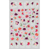 10pcs 3D Adhesive Butterfly Retro Rose Color Nail Art Sticker F-669
