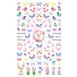 10pcs 3D Adhesive Butterfly Retro Rose Color Nail Art Sticker F-624