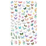 10pcs 3D Adhesive Butterfly Retro Rose Color Nail Art Sticker F-625
