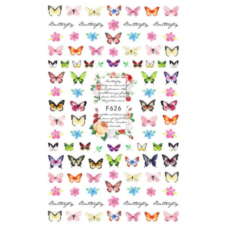 10pcs 3D Adhesive Butterfly Retro Rose Color Nail Art Sticker F-626