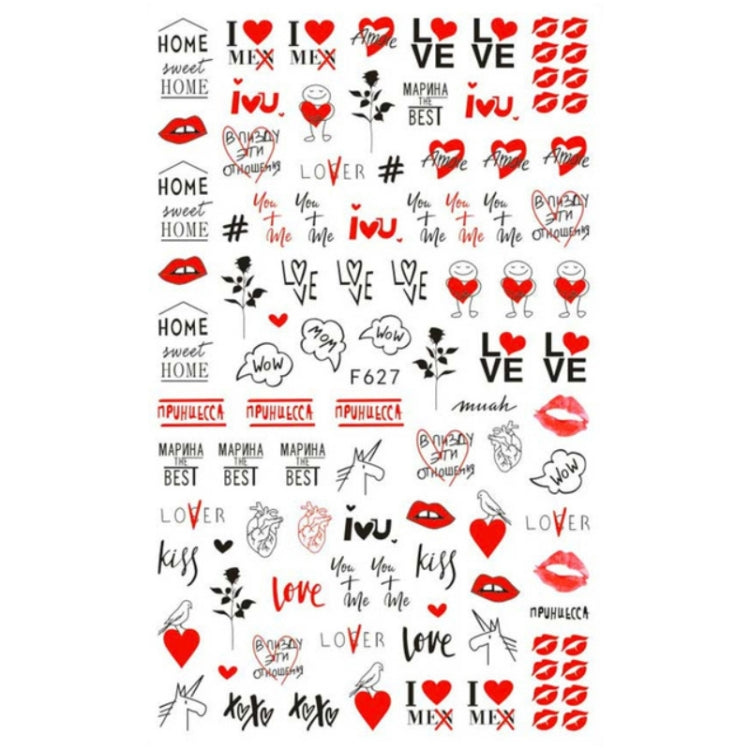 10pcs 3D Adhesive Butterfly Retro Rose Color Nail Art Sticker F-627