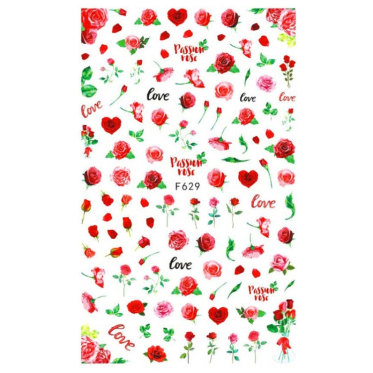 10pcs 3D Adhesive Butterfly Retro Rose Color Nail Art Sticker F-629