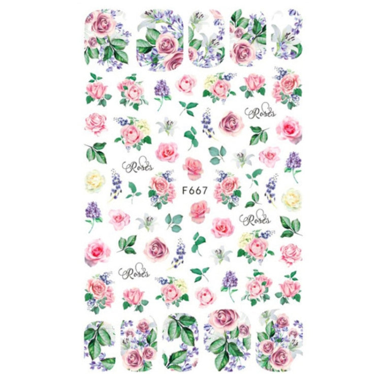 10pcs 3D Adhesive Butterfly Retro Rose Color Nail Art Sticker F-667