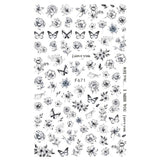 10pcs 3D Adhesive Butterfly Retro Rose Color Nail Art Sticker F-671