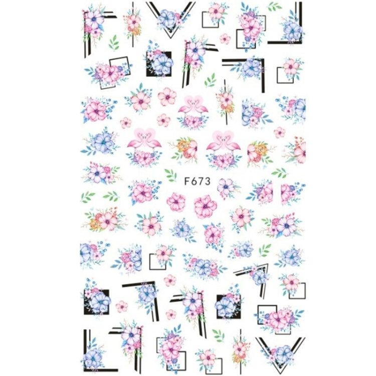 10pcs 3D Adhesive Butterfly Retro Rose Color Nail Art Sticker F-673