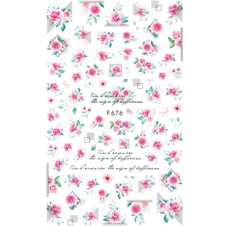 10pcs 3D Adhesive Butterfly Retro Rose Color Nail Art Sticker F-676