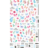 10pcs 3D Adhesive Butterfly Retro Rose Color Nail Art Sticker F-677