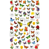 10pcs 3D Adhesive Butterfly Retro Rose Color Nail Art Sticker F-680
