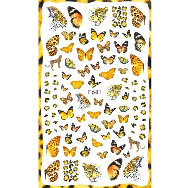 10pcs 3D Adhesive Butterfly Retro Rose Color Nail Art Sticker F-681