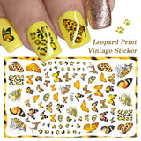 10pcs 3D Adhesive Butterfly Retro Rose Color Nail Art Sticker