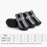4 PCS / Set Breathable Non-slip Wear-resistant Dog Shoes Pet Supplies, 2.8x3.5cm, 3.3x4cm, 3.8x4.3cm, 4.3x4.8cm, 4.8x5.3cm