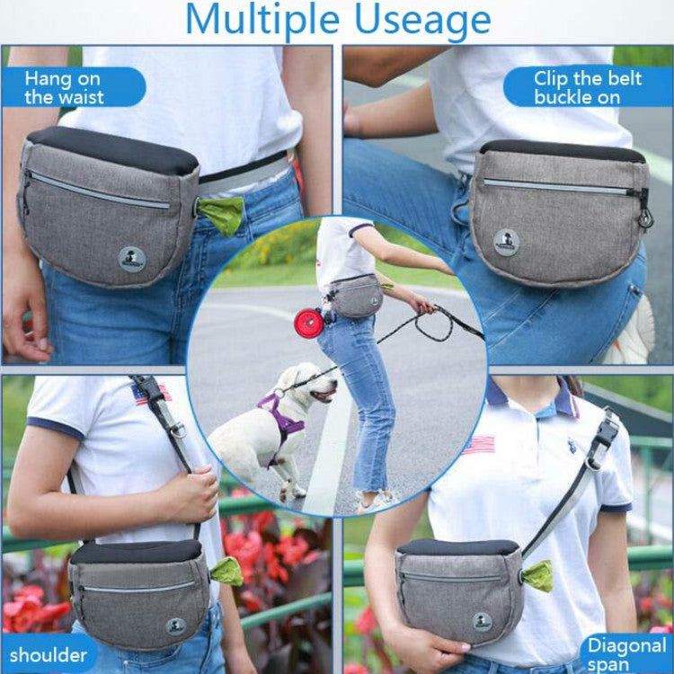 MOVEPEAK Pet Snack Bag Leash Pet Training Waist Bag Outing Dog Snack Bag