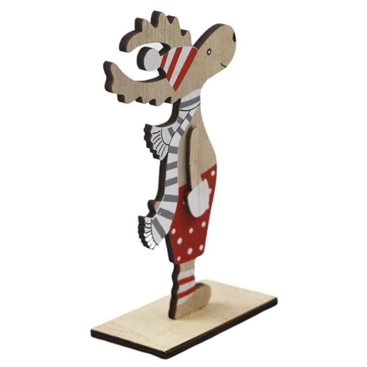 Christmas Decoration Wooden Painted Christmas Elk Ornaments