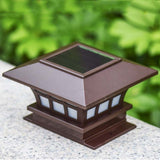 Solar Coffee Column Head Lamp Outdoor Waterproof Decorative Wall Lamp, White Light, Warm Light