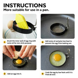 2-Pack Egg Ring Iron Spray Non-Stick Round Omelette Model Omelette Mold with Brush, 4-Pack