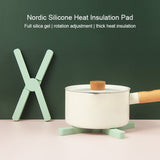 Thickened X-shaped Silicone Foldable Pot Mat Kitchen Heat-Insulation Meal Coaster High Temperature Table Mat, Green, Blue, Orange, Dark Gray