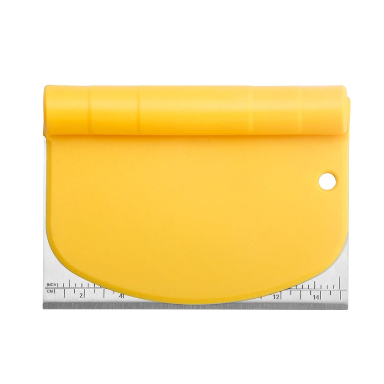 Stainless Steel Dough Cutter Scraper With Scale Cutter Baking Tools, 2 PCS Noodle Cutter (Yellow)