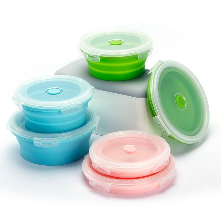 Microwave Portable Folding Lunch Box Round Silicone Lunch Box Random Colour Delivery, Capacity:350ml, 350ml, 500ml, 800ml, 1200ml