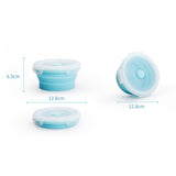 Microwave Portable Folding Lunch Box Round Silicone Lunch Box Random Colour Delivery, Capacity:350ml, 350ml, 500ml, 800ml, 1200ml