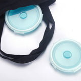 Microwave Portable Folding Lunch Box Round Silicone Lunch Box Random Colour Delivery, Capacity:350ml, 350ml, 500ml, 800ml, 1200ml