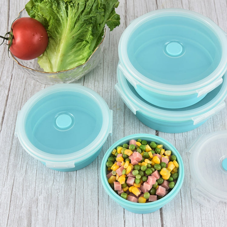 Microwave Portable Folding Lunch Box Round Silicone Lunch Box Random Colour Delivery, Capacity:350ml, 350ml, 500ml, 800ml, 1200ml