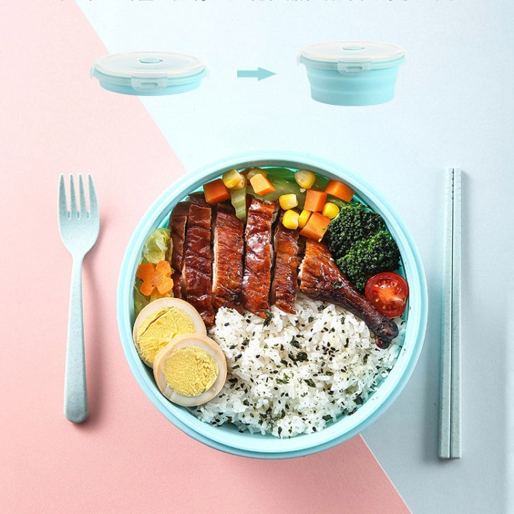 Microwave Portable Folding Lunch Box Round Silicone Lunch Box Random Colour Delivery, Capacity:350ml, 350ml, 500ml, 800ml, 1200ml