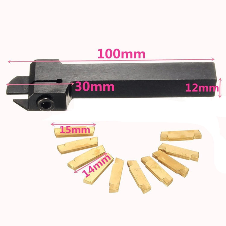 10pcs MGMN200-G Inserts + 1pc MGEHR1212-2 Lathe Turning Tool, MGMN200-G Inserts + 1pc MGEHR1212-2 Lathe