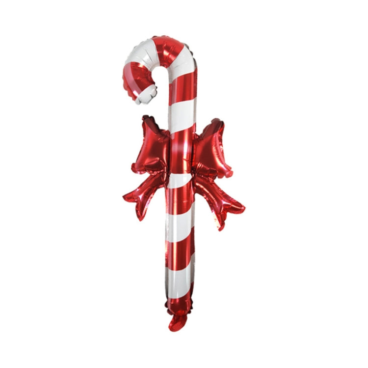 20 PCS 24 Inch Christmas Inflatable Stick Cane Candy Elk Head Handheld Balloon Aluminum Film Material Decoration Balloon, Crutch, Deer Head Crutch