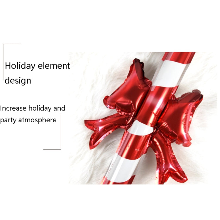 20 PCS 24 Inch Christmas Inflatable Stick Cane Candy Elk Head Handheld Balloon Aluminum Film Material Decoration Balloon, Crutch, Deer Head