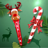 20 PCS 24 Inch Christmas Inflatable Stick Cane Candy Elk Head Handheld Balloon Aluminum Film Material Decoration Balloon, Crutch, Deer Head