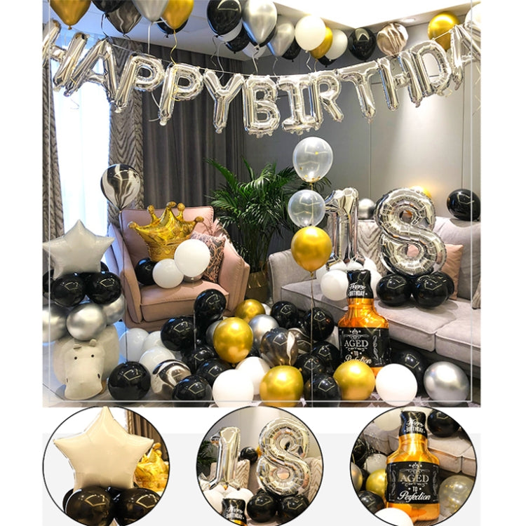 Happy Birthday Girl Boy Aluminum Film Balloon Scene Decoration Set Background Wall Decoration Adult Party Decoration Supplies
