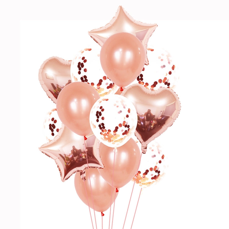 1 Set 18 Inch Aluminum Pearl Sequins Balloon Set Party Decoration Holiday Decoration Rose Gold