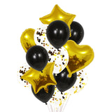 1 Set 18 Inch Aluminum Pearl Sequins Balloon Set Party Decoration Holiday Decoration Black+Gold